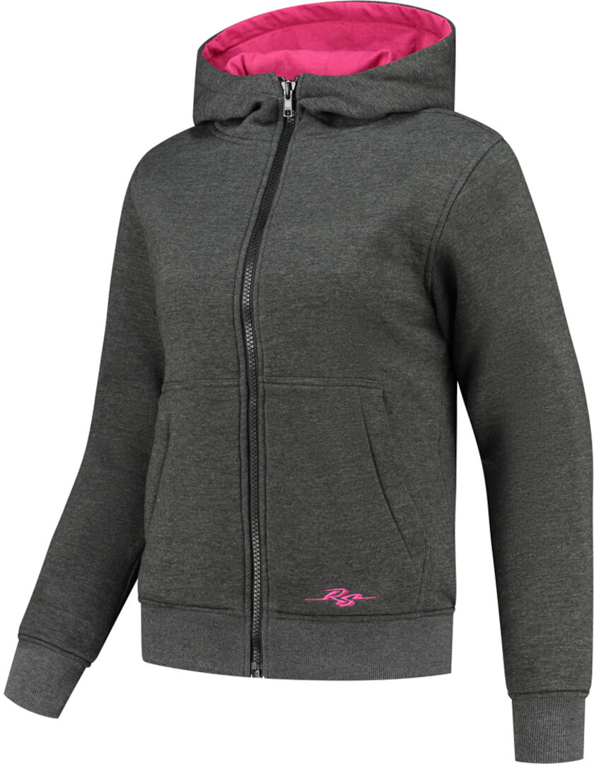 Rusty Stitches Wendy Damer Motorcykel Zip Hoodie grå/rosa 36 Figur 1