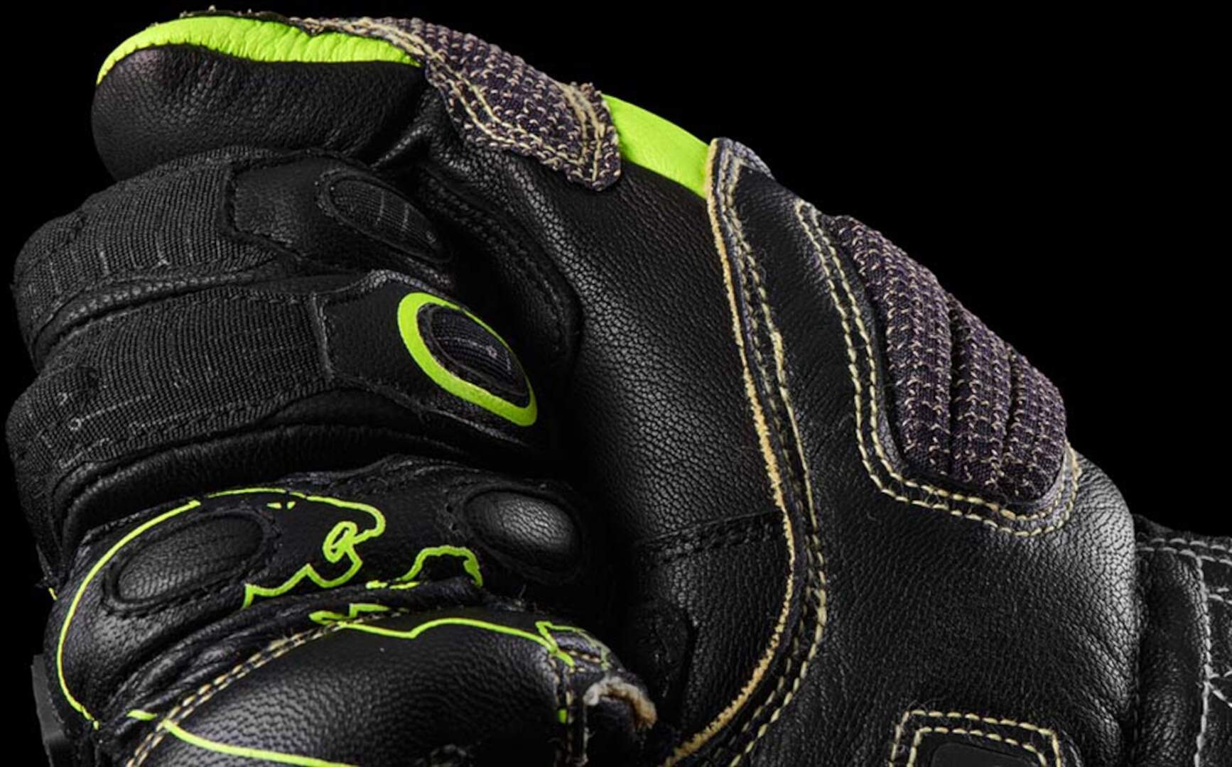 Furygan Styg20 Built With Kevlar® Motorcycle Gloves black/white/neon-yellow L Figure 5