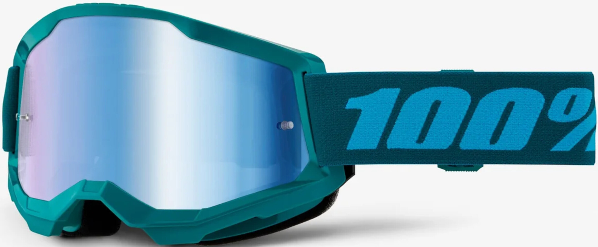 100% Strata 2 Essential Chrome Ochelari de motocross verde/albastru Figura 1