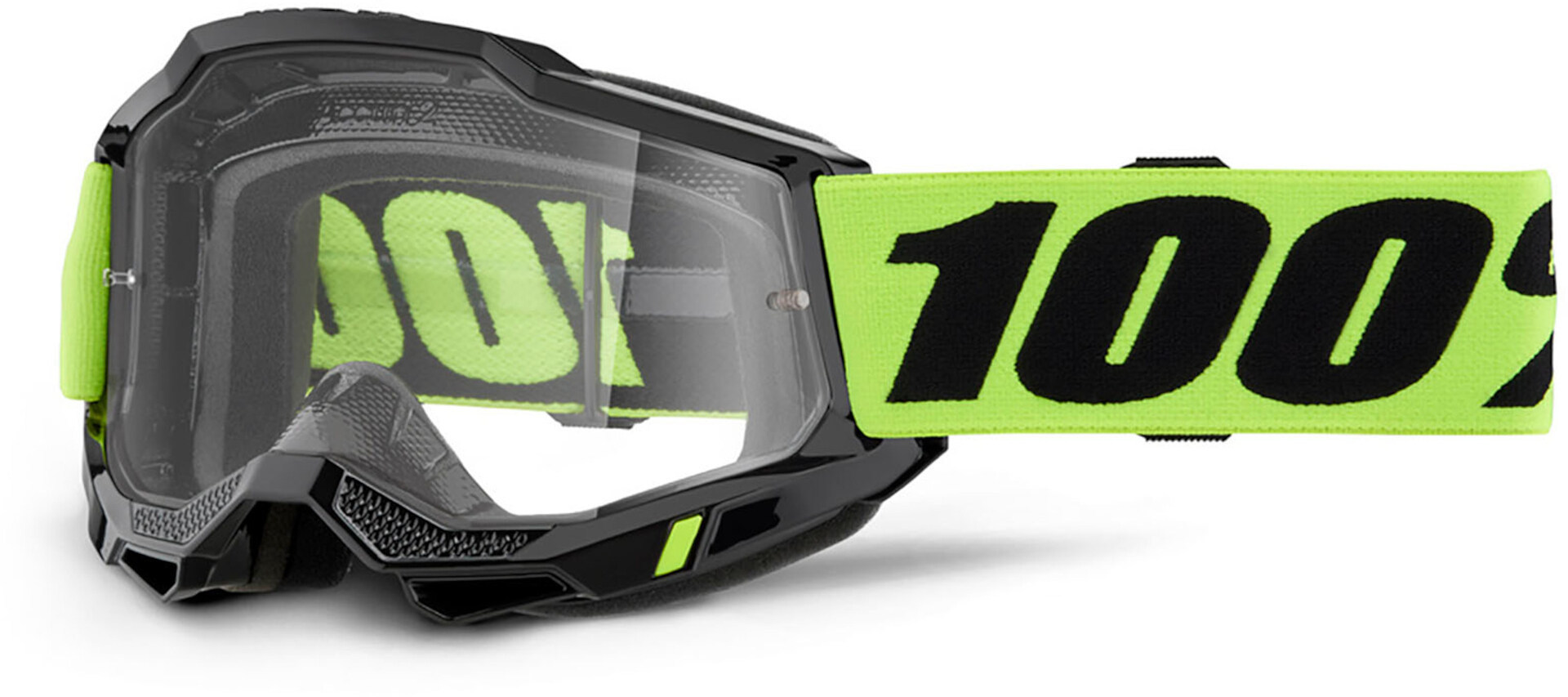 100% Accuri II Essential Motocross Glasögon svart/neongult Figur 1