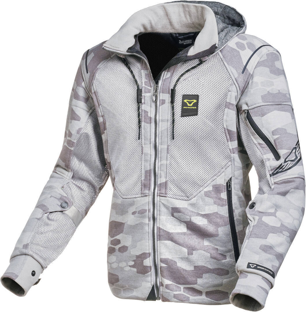 Macna Breeze Camo オートバイジップパーカー グレー/カモフラージュ M 図1