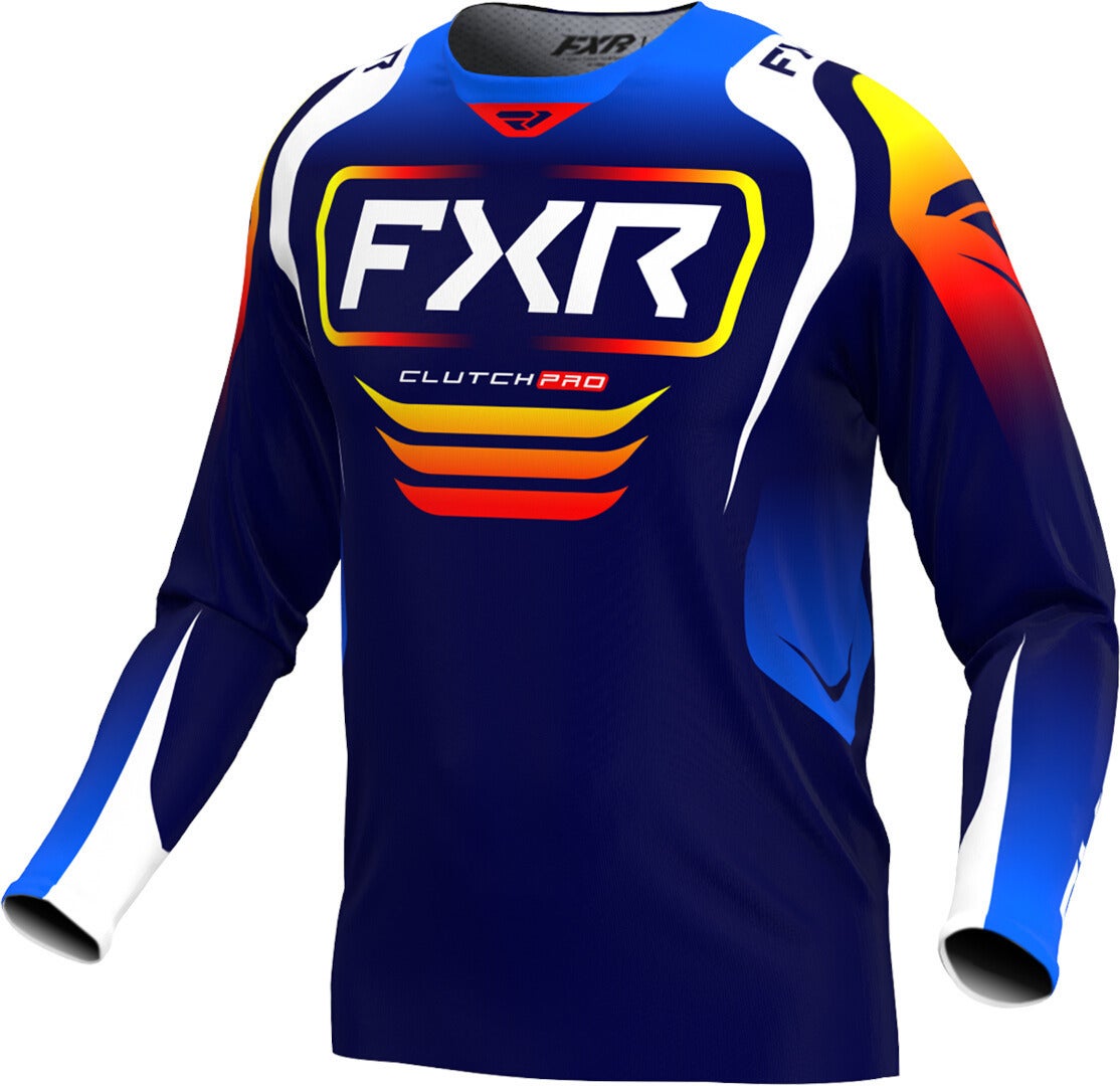 FXR Clutch Pro 2025 Motocross Jersey orange/hellblau/dunkelblau M Abbildung 1