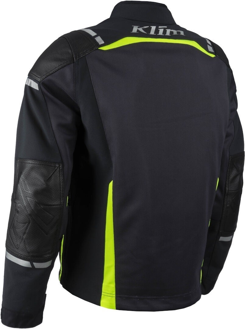 Klim Induction Pro 2025 Blouson en cuir/textile en maille de moto perforée noir/jaune néon XXL Figure 2