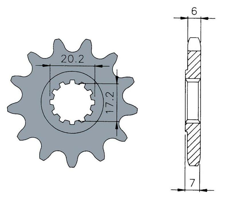 TECNIUM Standard stålkedjehjul 1120 - 420 Figur 1