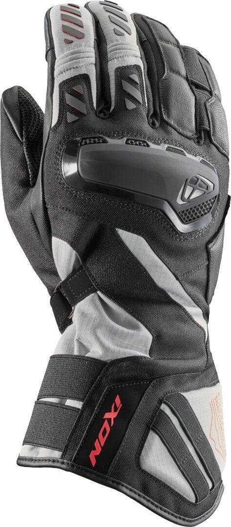 Ixon MS Drakkar Gants de moto imperméables Noir/Gris/Rouge M Figure 1