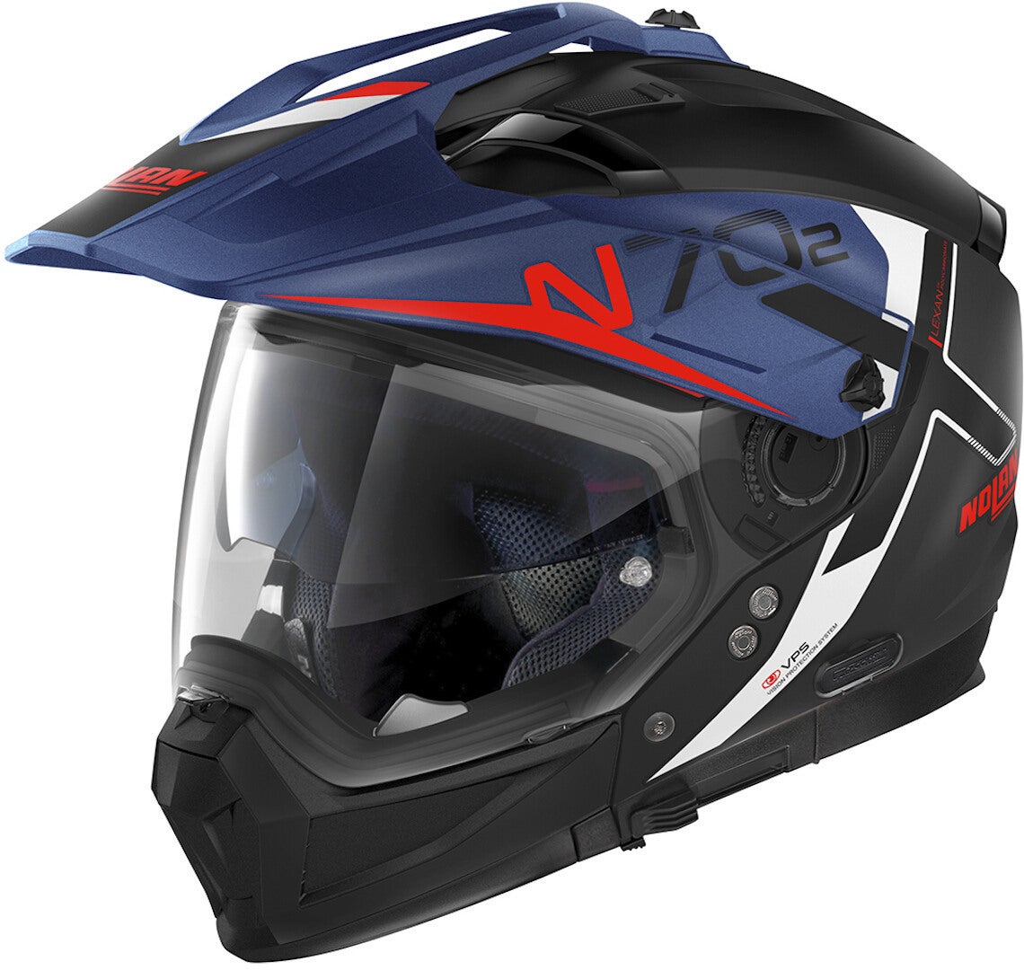 Nolan N70-2 X Bungee N-Com Hjelm sort mat/blå M (58) Figur 1
