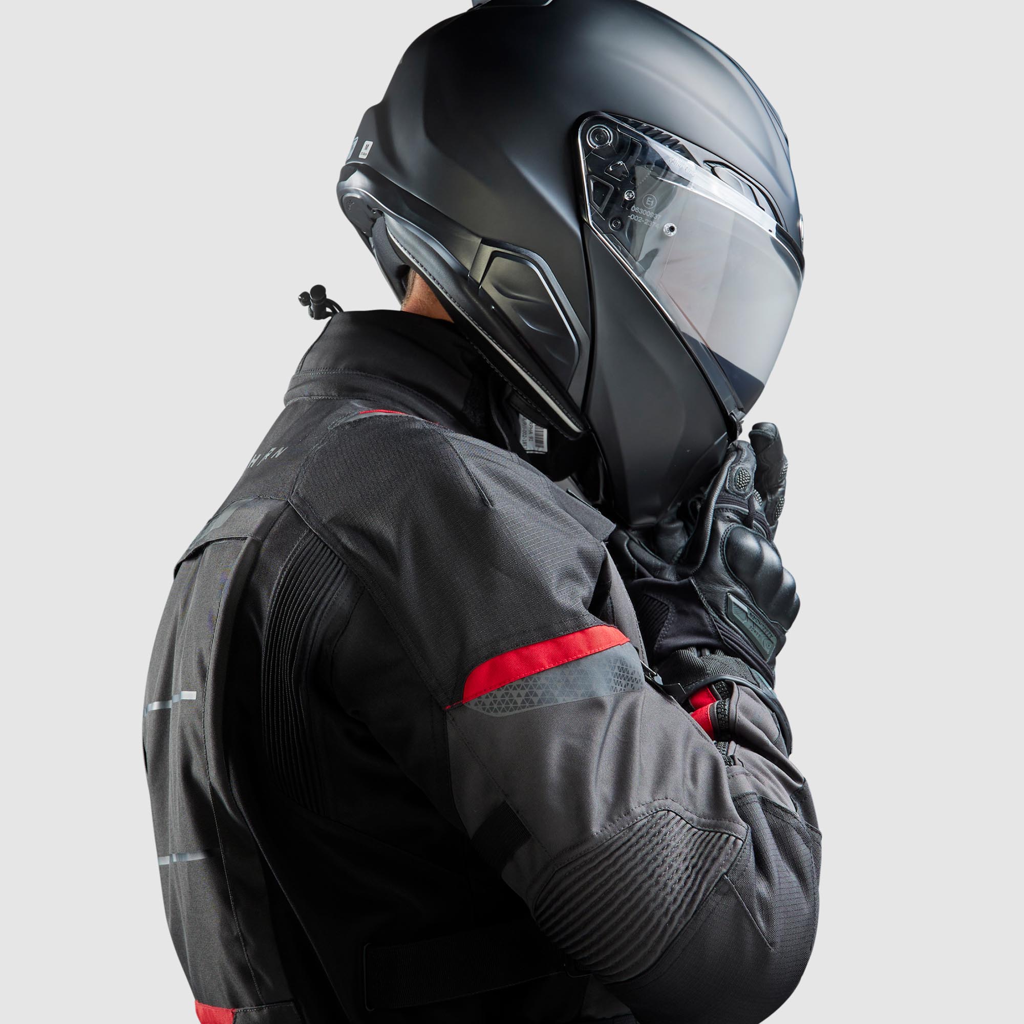 Rebelhorn Cubby 5 waterproof Motorcycle Textile Jacket dark grey/black/red M Figure 11
