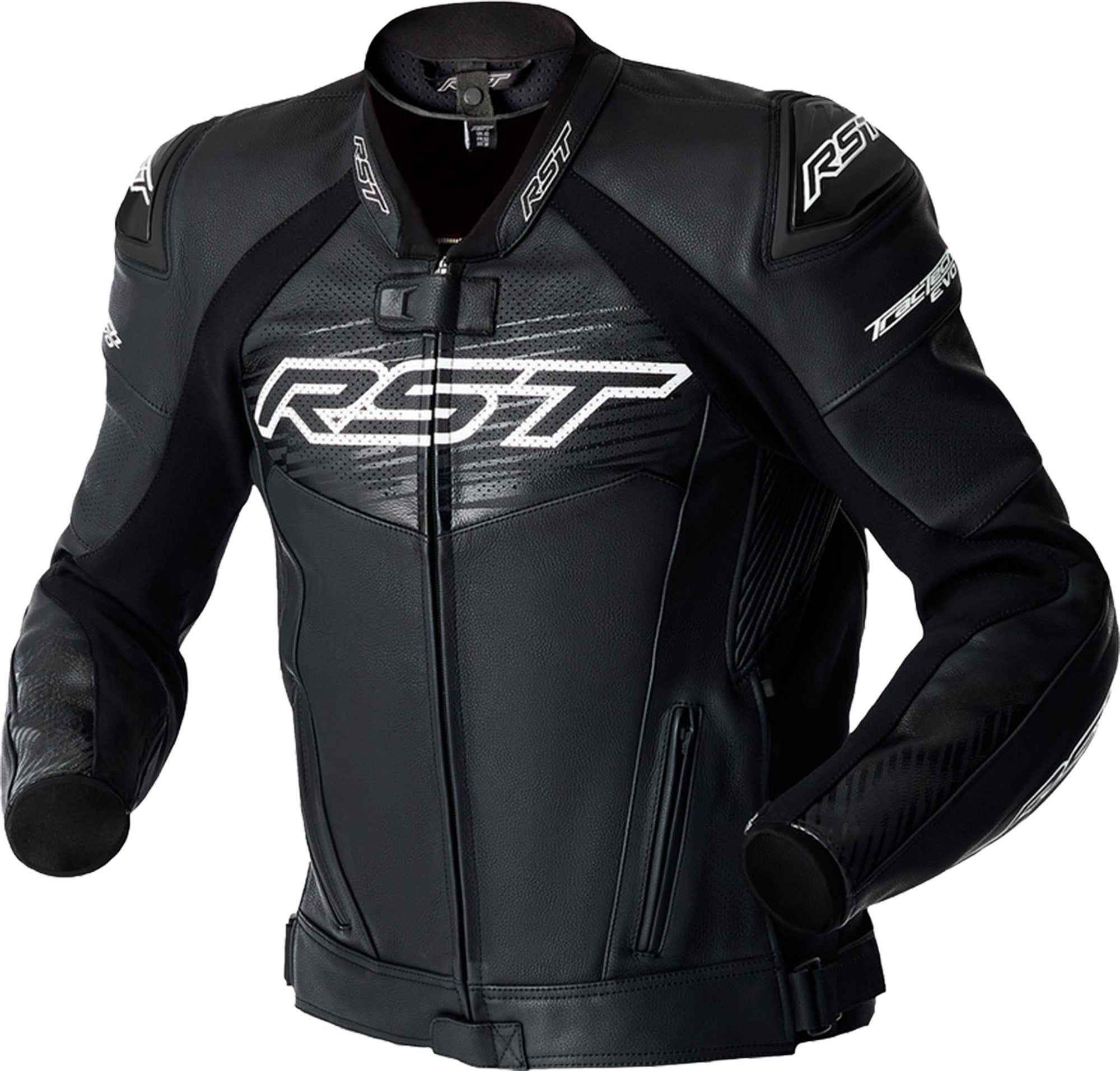 RST Tractech Evo D3O Motorcycle Leather Jacket black/white XL Figure 1