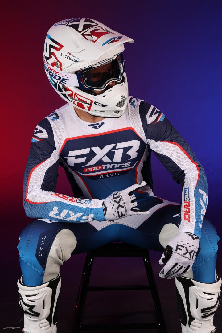 FXR Revo 2025 Motocross Pants blue/white/red 32 Figure 3