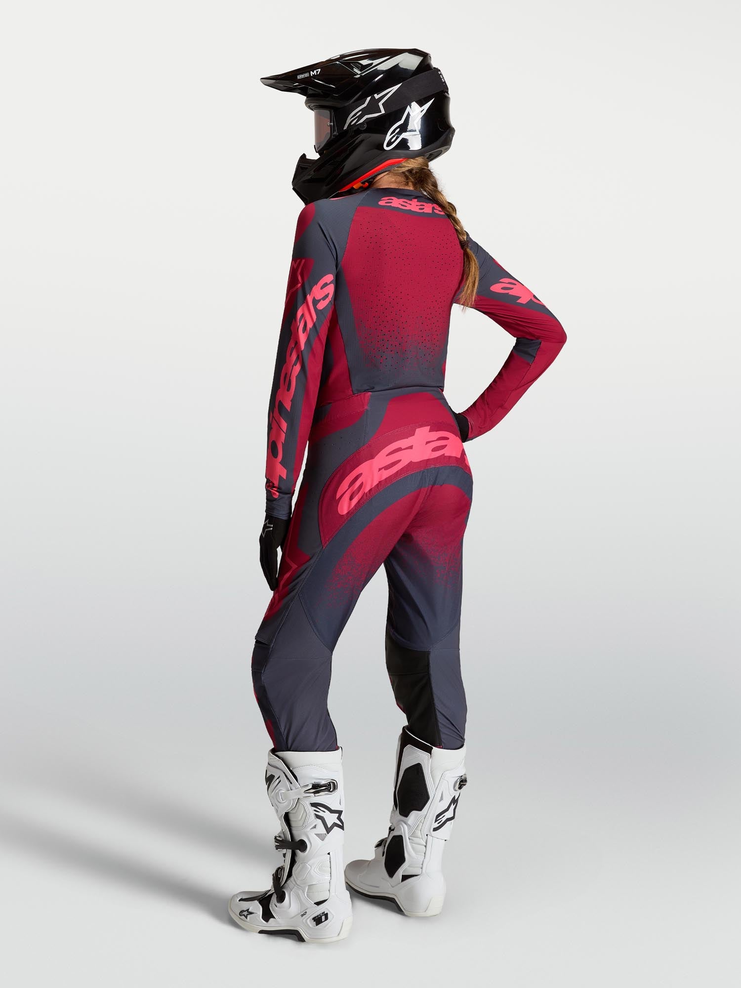 Alpinestars Stella Techstar Swan Dames Motocross-trui rood/zwart/grijs M Figuur 8