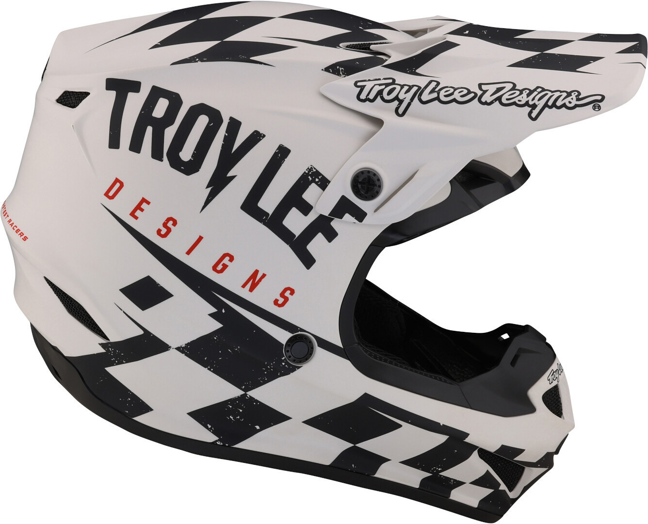 Troy Lee Designs SE4 Polyacrylite Race Shop MIPS Motocross hjälm vit/svart XS (54/55) Figur 5
