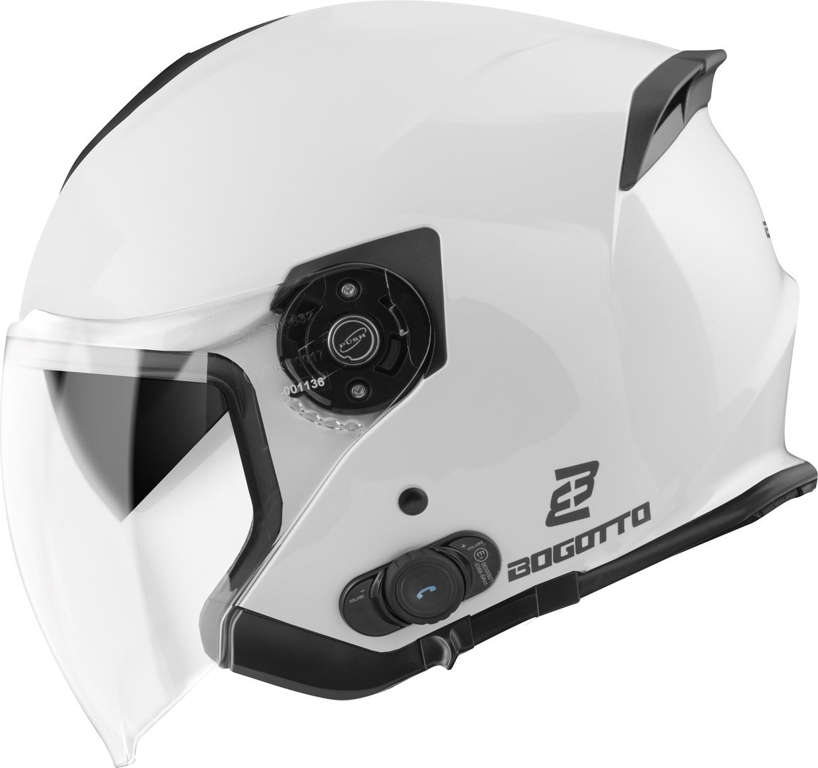 Bogotto H586 BT Solid Bluetooth Jet Helmet white M (57/58) Figure 3