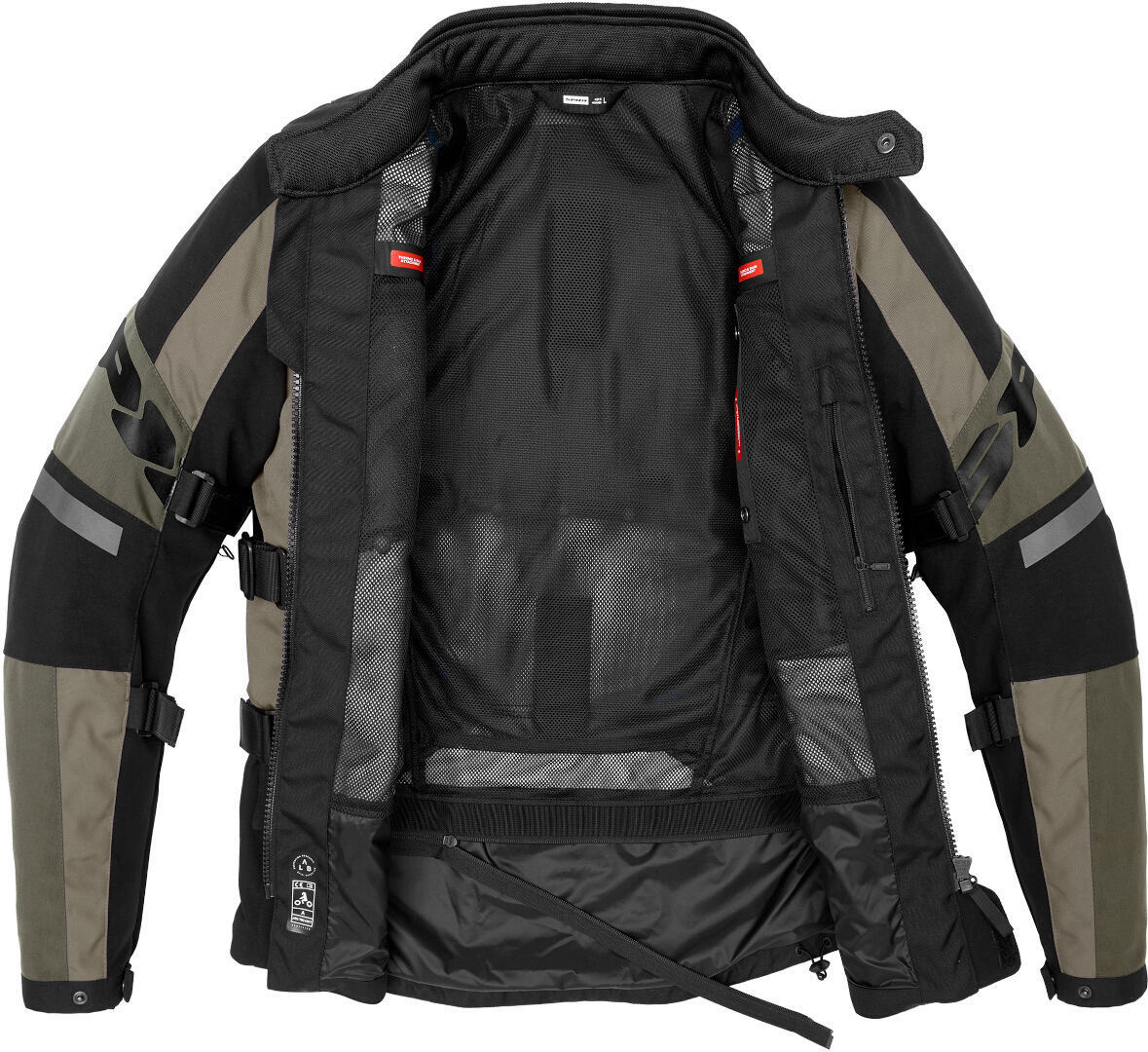 Spidi 4 Season Evo H2Out Motorcycle Textile Jacket black/olive 4XL Figure 8