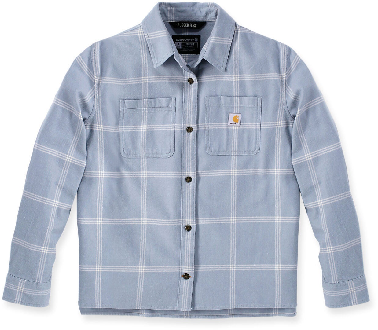 Carhartt Loose Fit Midweight Flannel Damen Hemd hellblau M Abbildung 1
