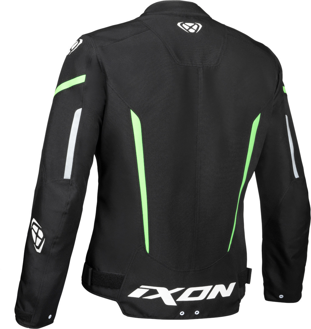 Ixon Striker Waterproof Motorcycle Textile Jacket black/white/green S Figure 2