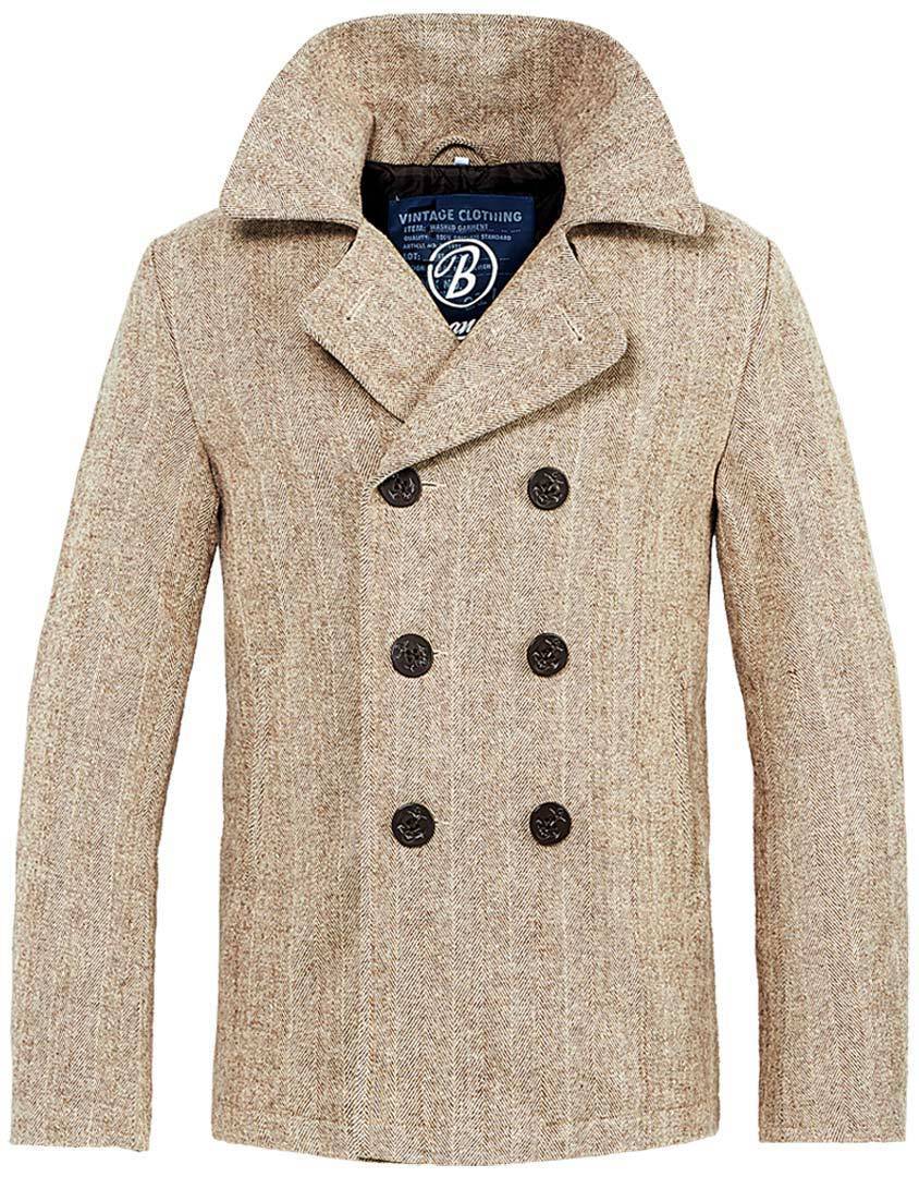 Brandit Pea Coat Jacket beige S Figure 1