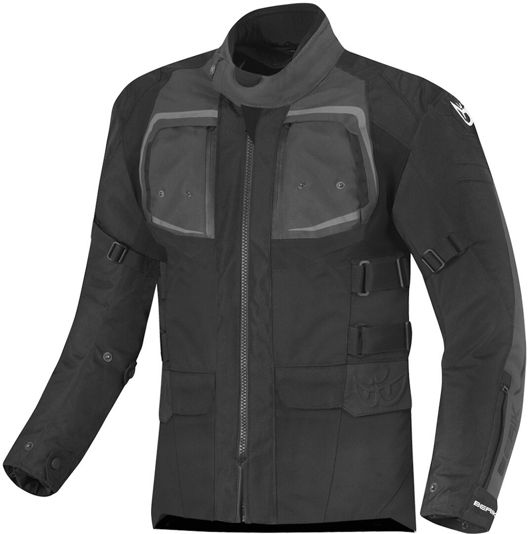 Berik Safari Pro Jaqueta têxtil impermeável da motocicleta 3in1 preto/cinza 54 Figura 1