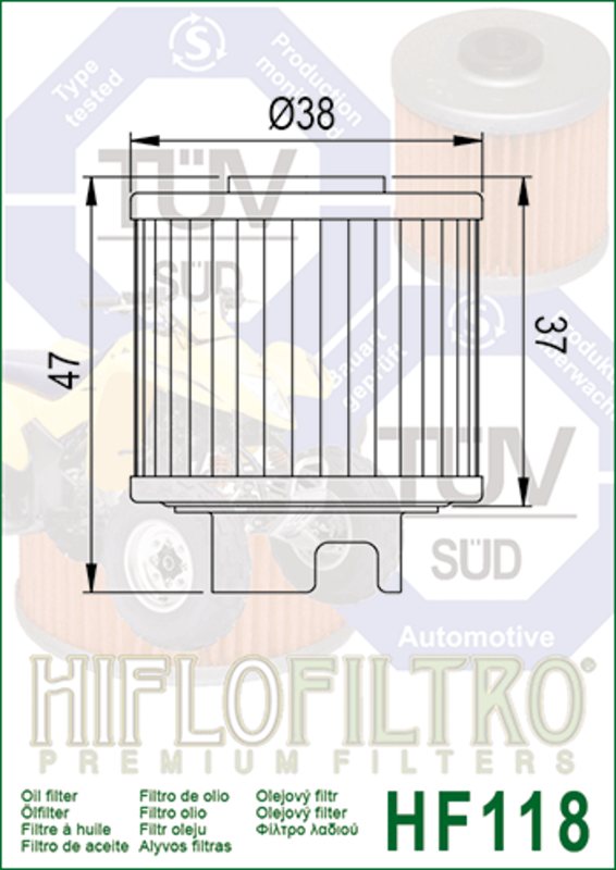 Hiflofiltro Oljefilter - HF118 Figur 3