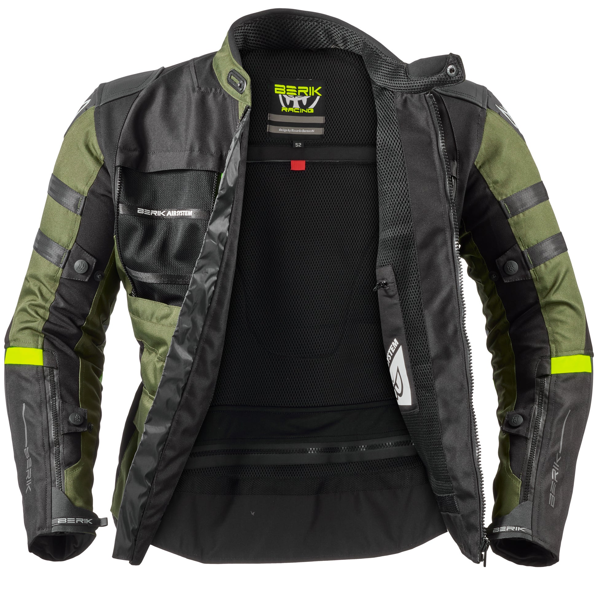 Berik Absolute Zero RX wasserdichte Motorrad Textiljacke schwarz/oliv 50 Abbildung 3