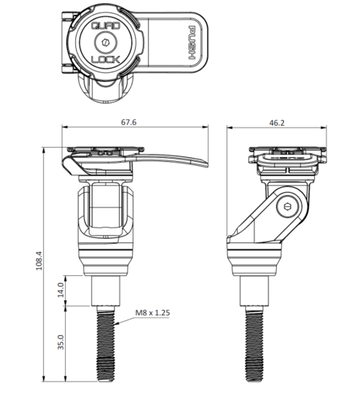 Quad Lock Fäste för styrklämma Figur 3