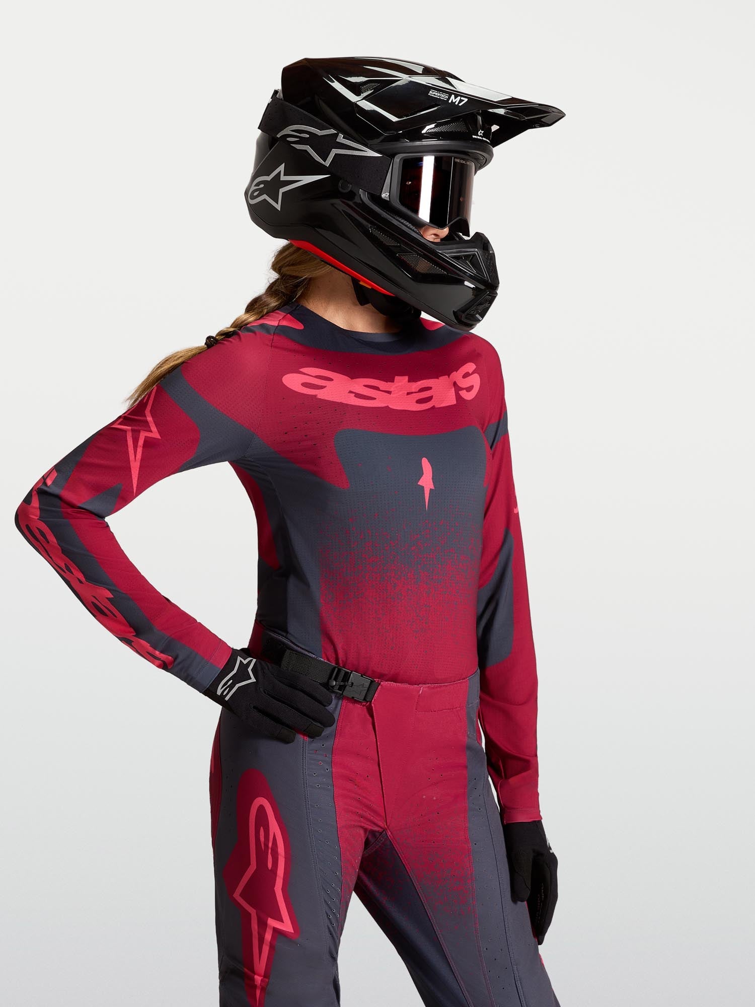 Alpinestars Stella Techstar Swan Damernes Motocrosstrøje rød/sort/grå S Figur 4