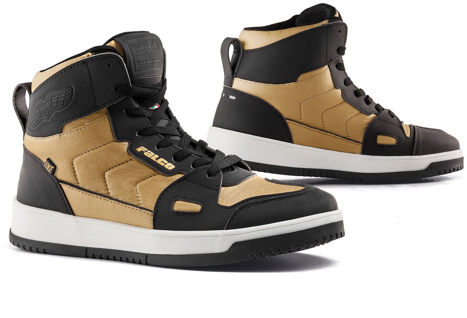 Falco Harlem Dame motorcykel sko sort/hvid/guld 38 Figur 1