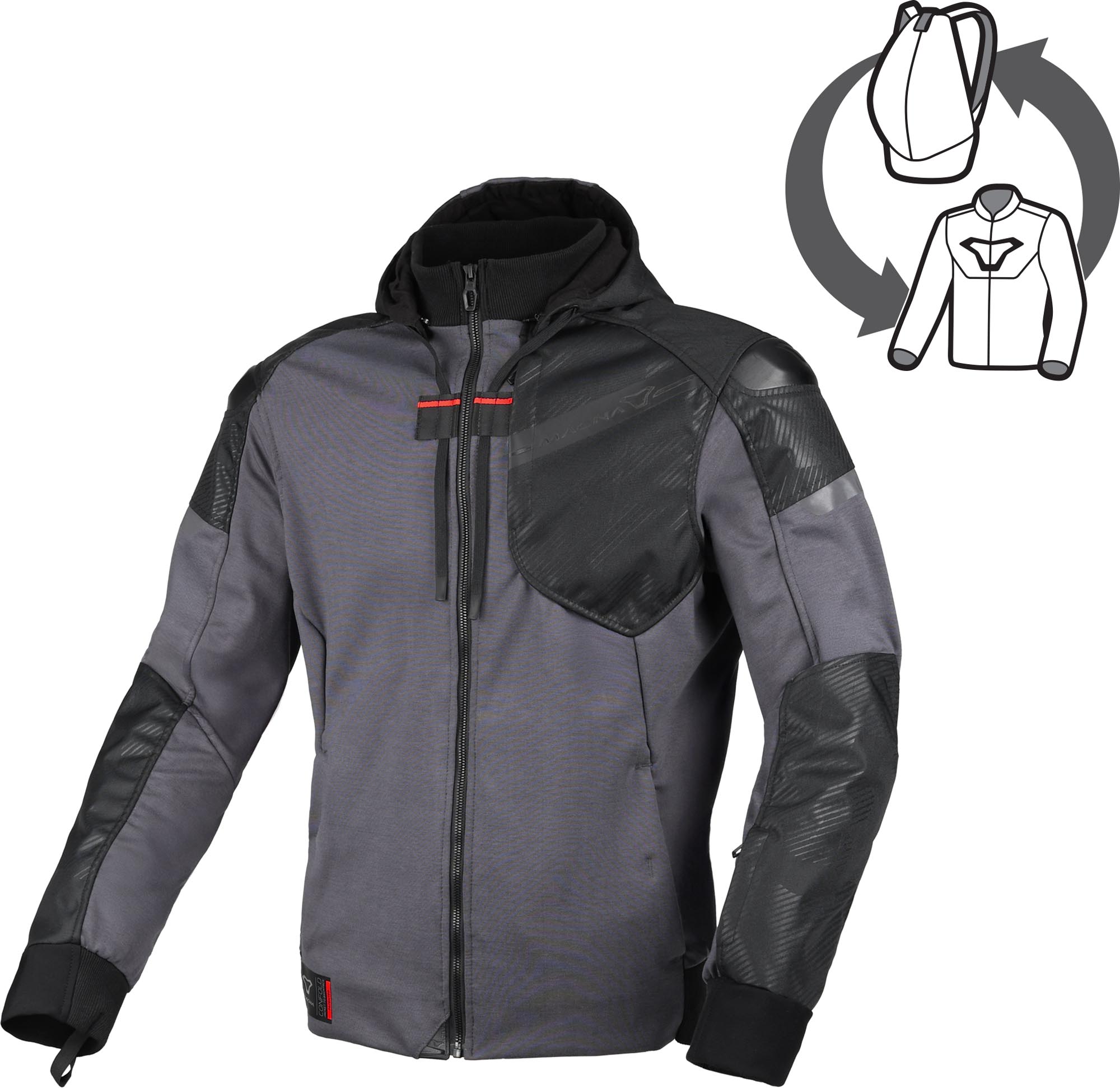 Macna Distec Motorcycle Textile Jacket black/grey 2XL Figure 3