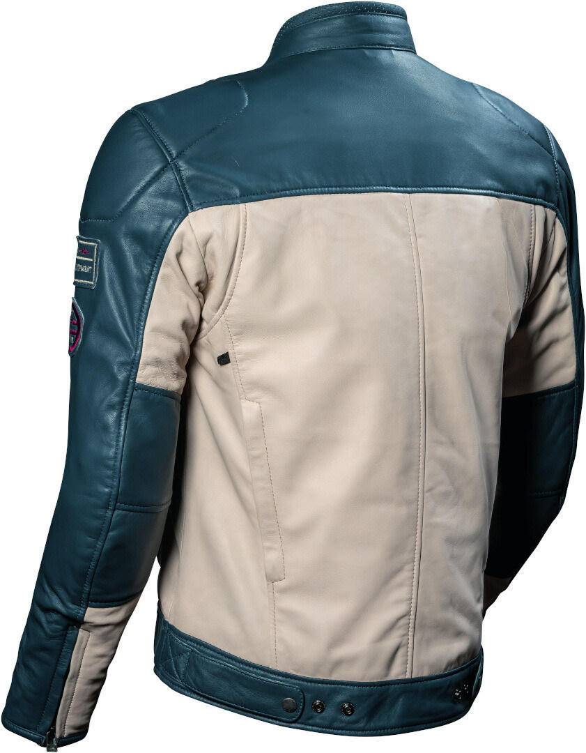 DIFI Boston Motorrad Lederjacke blau/beige 60 Abbildung 2