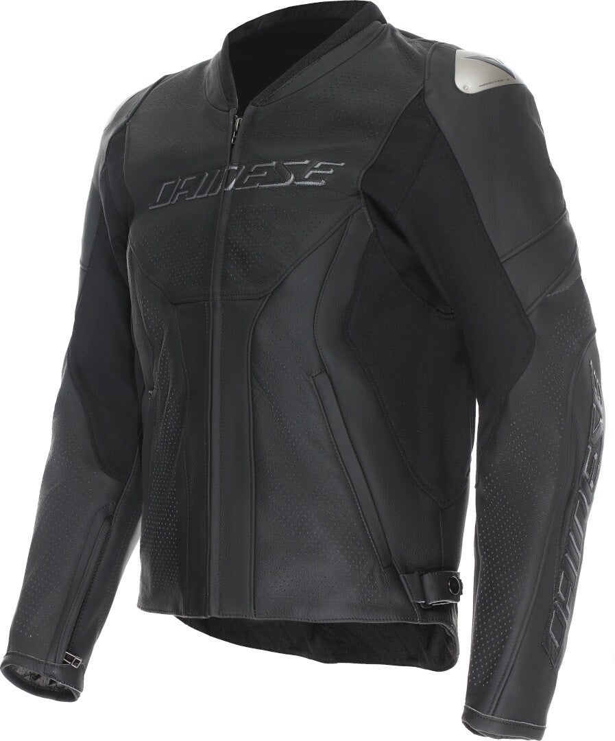 Dainese Racing 5 perforierte Motorrad Lederjacke schwarz Lang 52 Abbildung 1