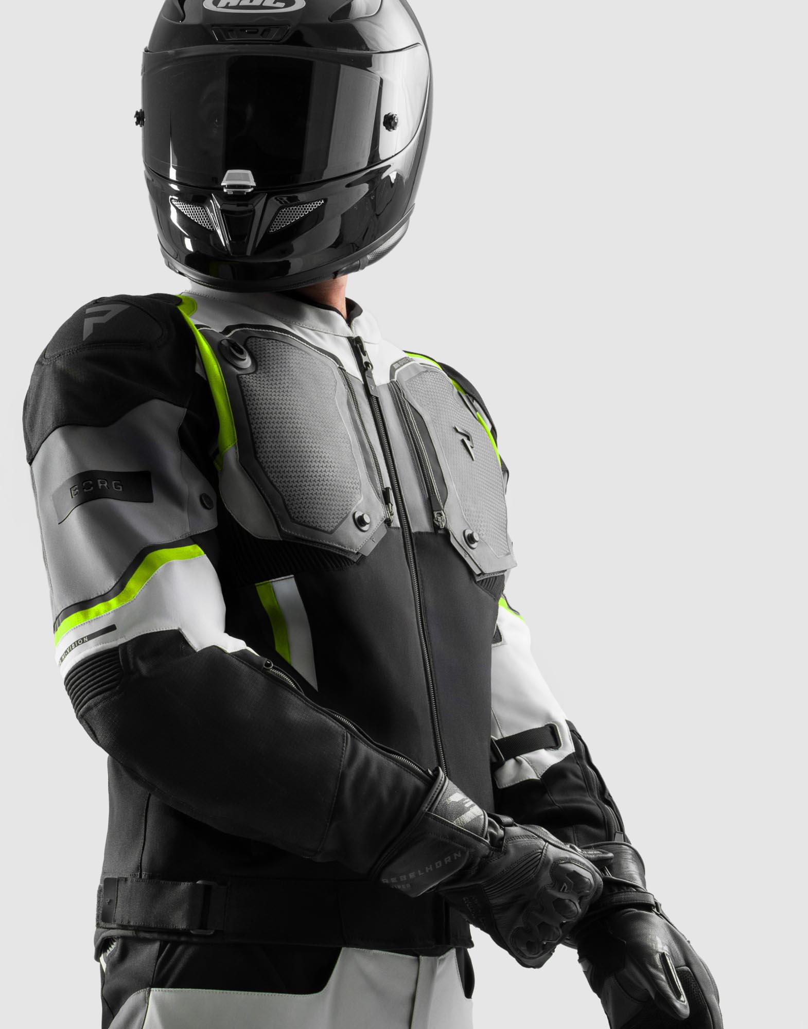 Rebelhorn Borg 2 waterproof Motorcycle Textile Jacket black/grey/yellow S Figure 16