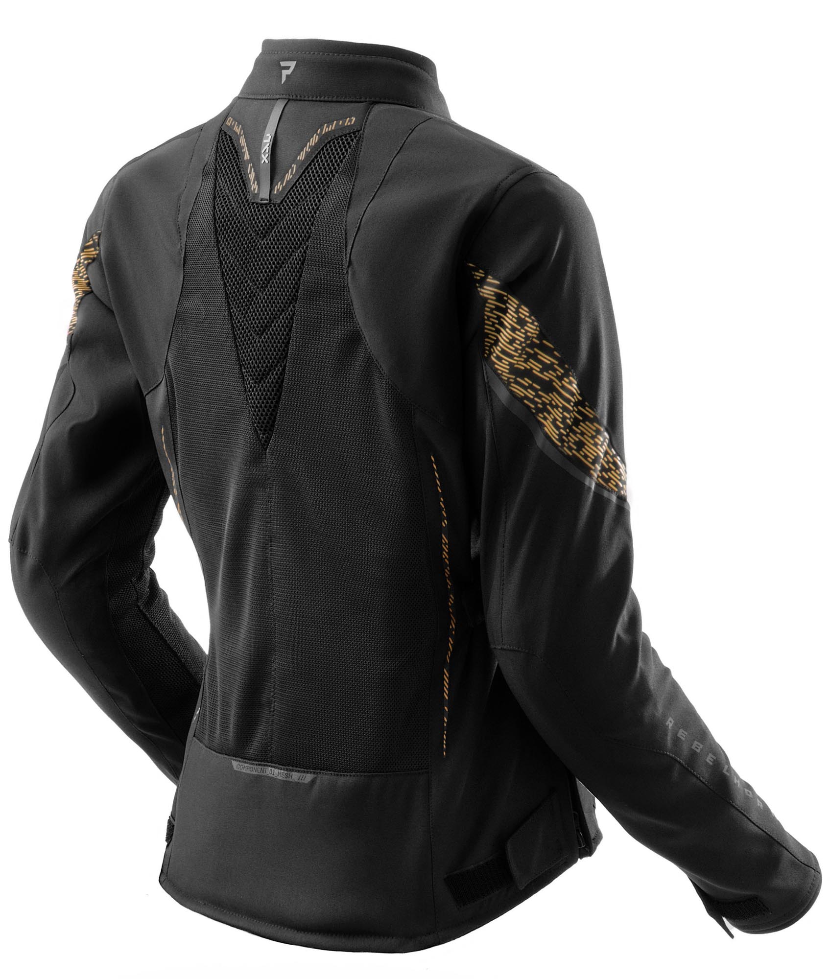 Rebelhorn Jax Giacca tessile impermeabile per motociclette nero/oro 3XL Figura 2