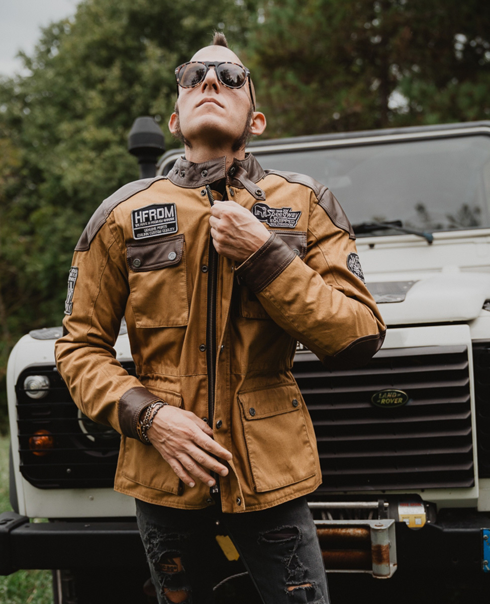HolyFreedom Quattro Waxed Evo Motorrad Textiljacke hellbraun (camel) L Abbildung 5