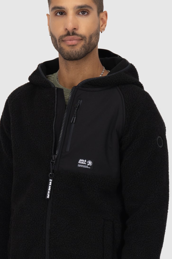 Alife And Kickin HaraldAK G Teddy Zip Hoodie Zip Hoodie black L Figure 5