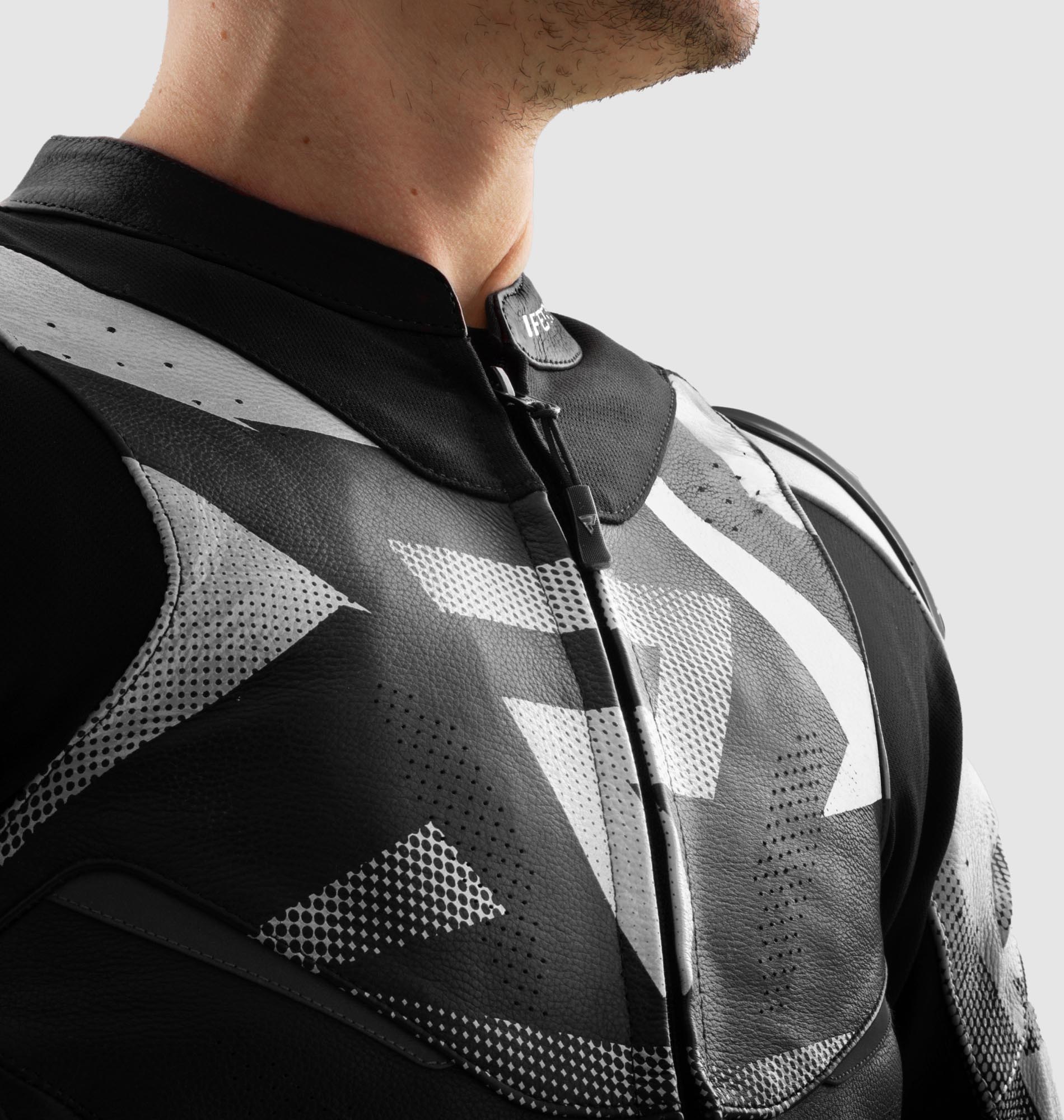 Rebelhorn Inferno Motorcycle Leather Jacket black/white 56 Figure 3