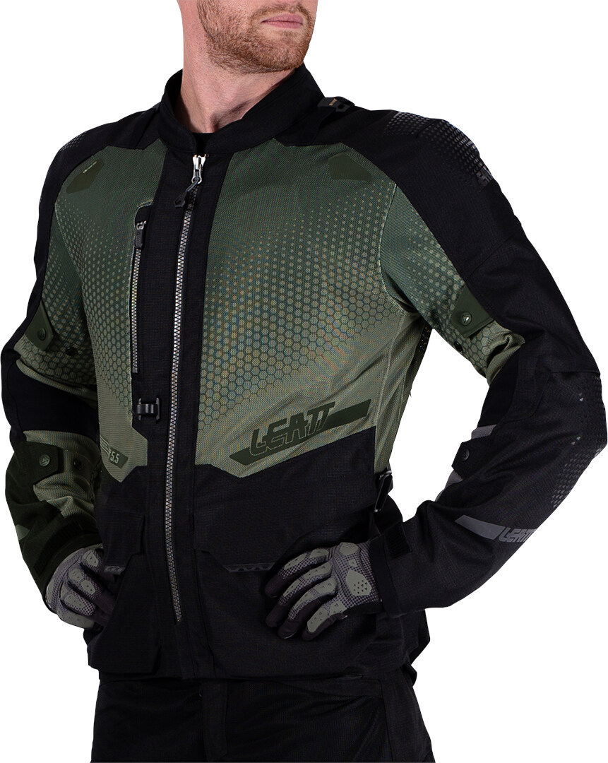 Side view of Leatt ADV Flowtour 5.5 waterproof Motorcycle Textile Jacket
