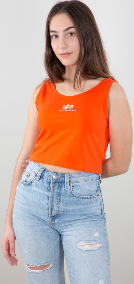 Alpha Industries Basic Crop SL Dames Tank Top Rood XL Figuur 4