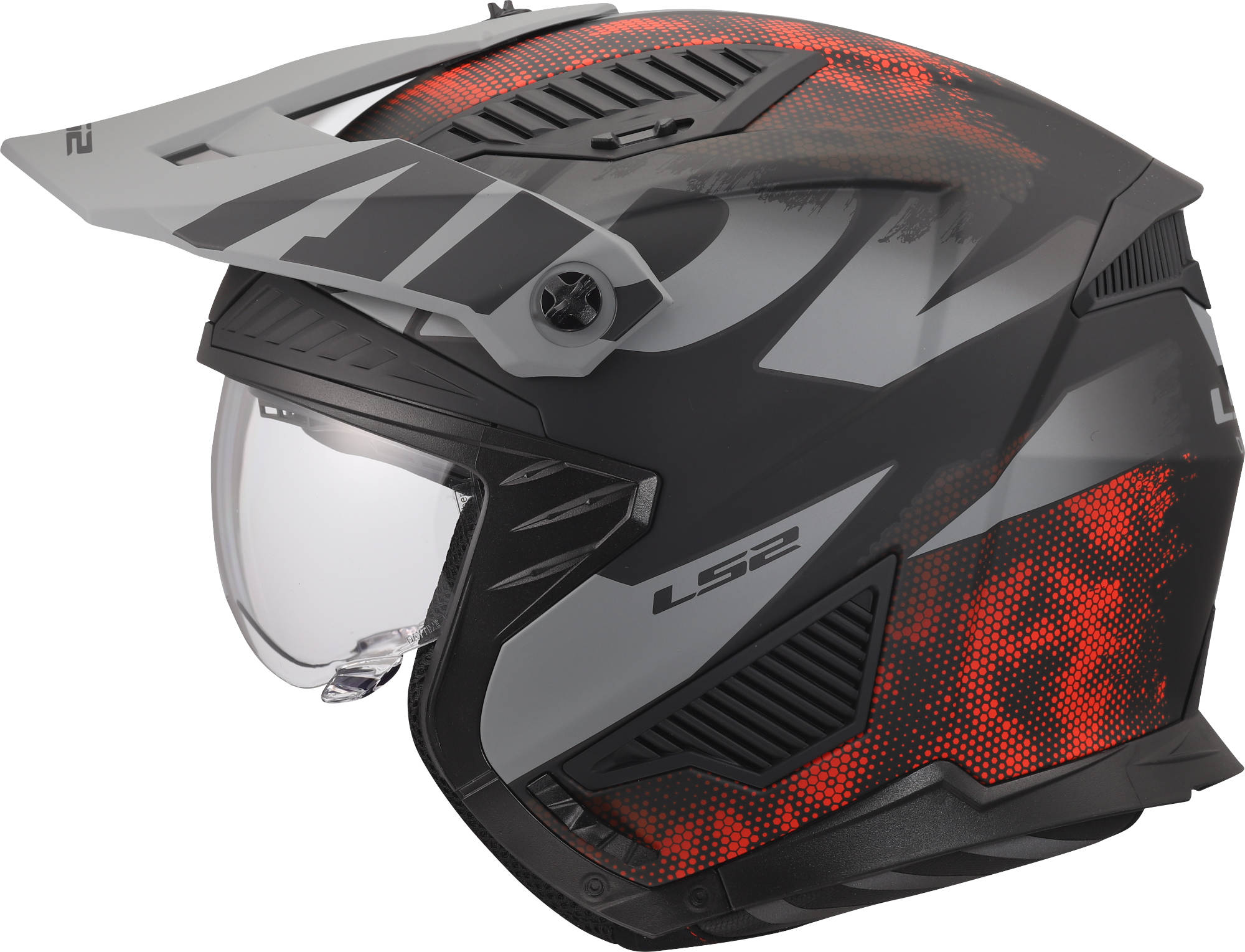 LS2 OF606 Drifter Gas Helmet grey/red M (57/58) Figure 4