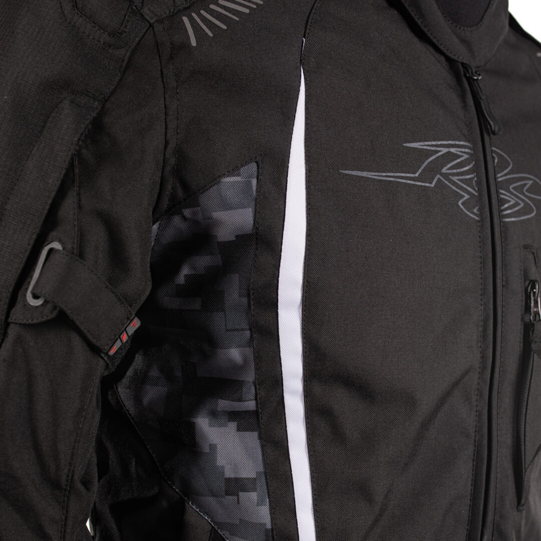 Rusty Stitches Pete Waterproof Motorcycle Textile Jacket black/grey/white M Figure 7
