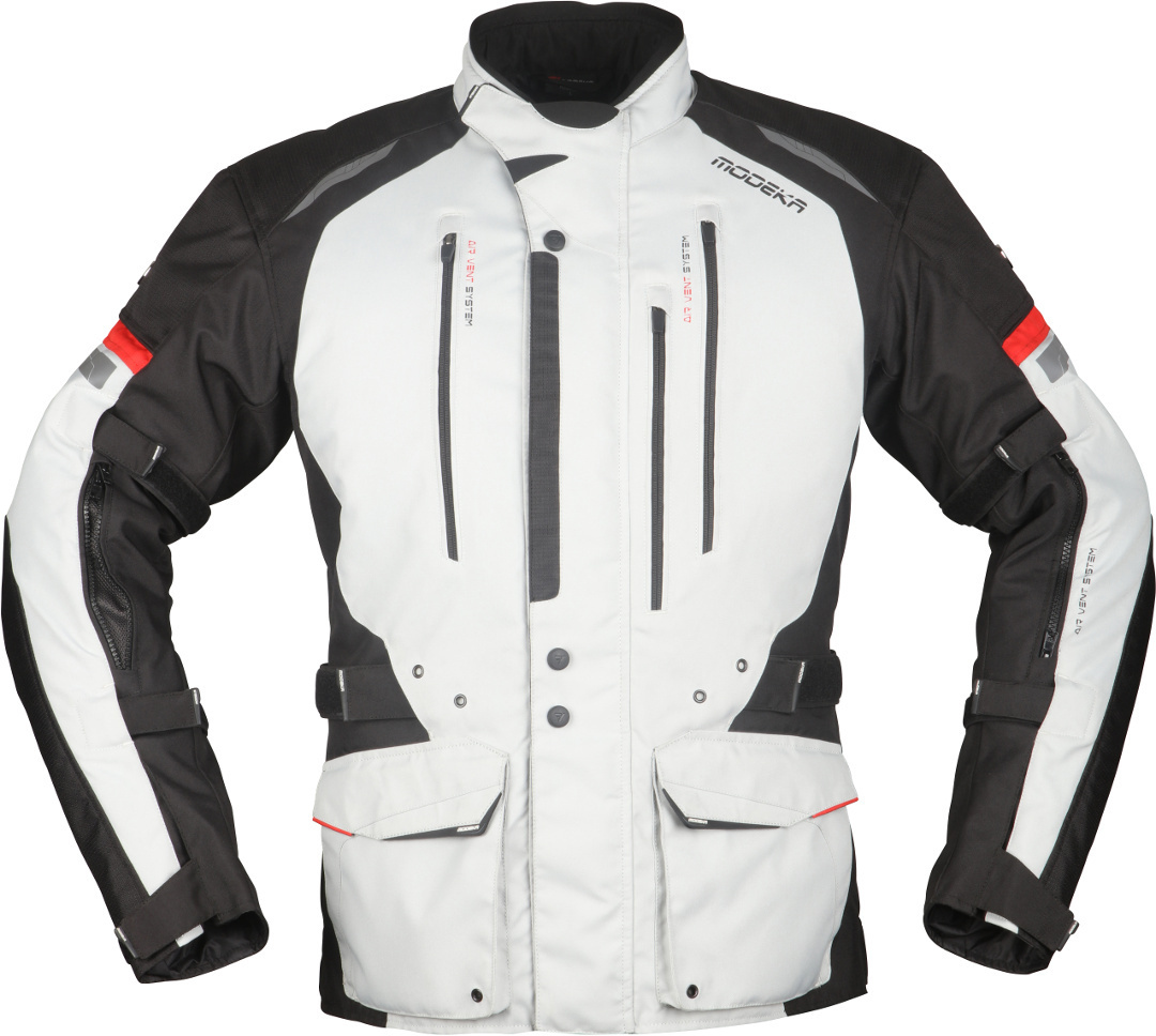 Modeka Striker II Motorrad Textiljacke hellgrau/schwarz M Abbildung 1