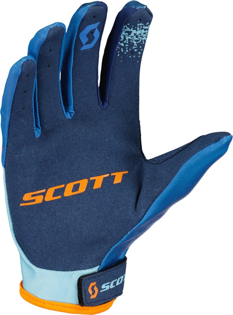 Scott 350 Race Evo Blå/orange motocross handsker S Figur 2
