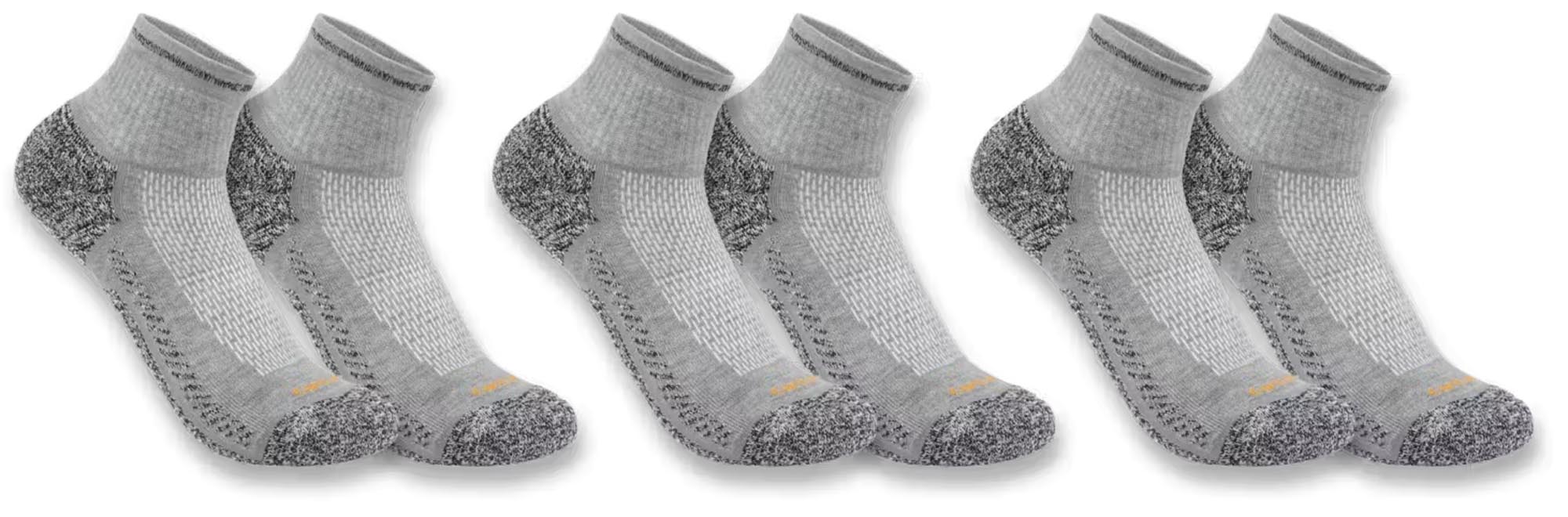 Carhartt Force Midweight Quarter Strumpor - 3-pack grå XL Figur 1