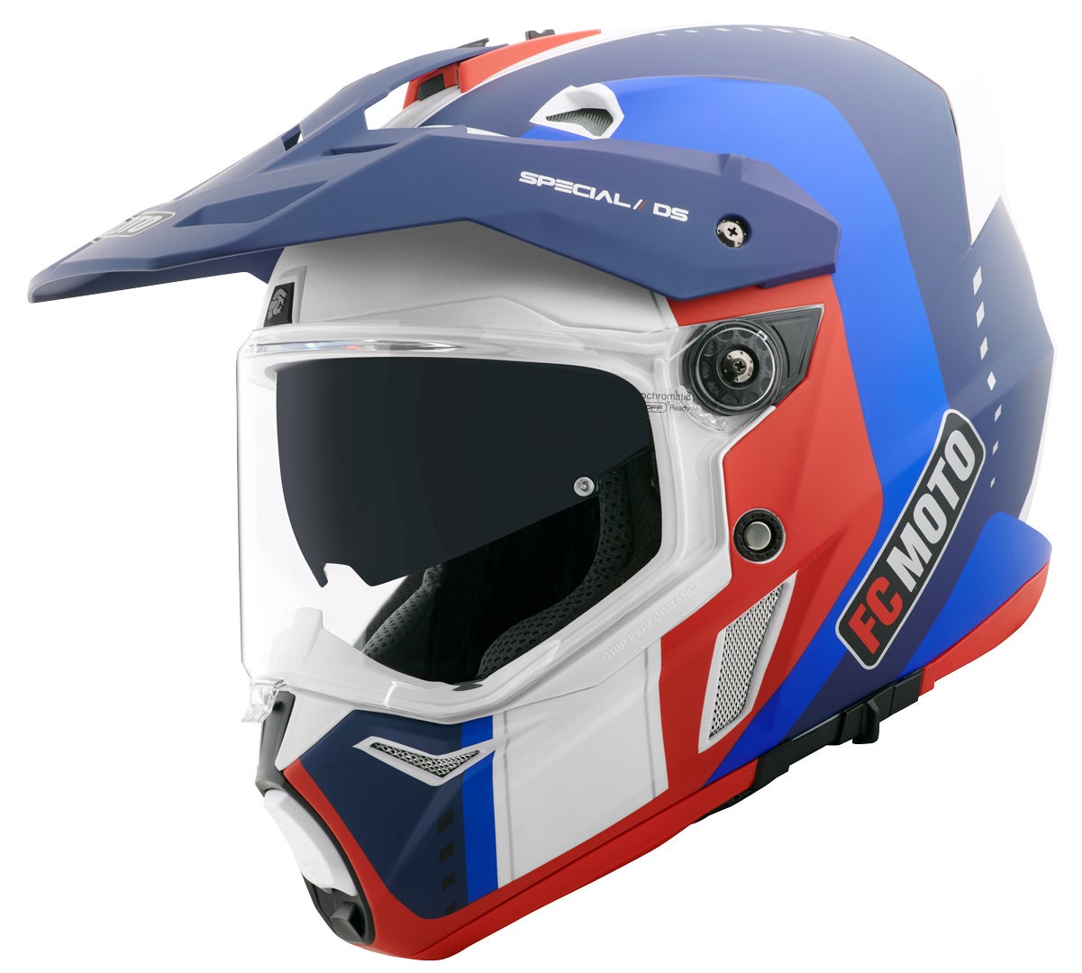 FC-Moto Merkur Pro Air Casco Enduro blu/rosso/bianco M Figura 1