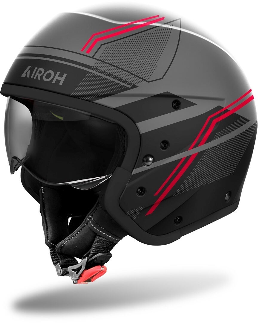 Airoh J 110 Slim Hjelm sort mat/grå/rød S (55/56) Figur 2
