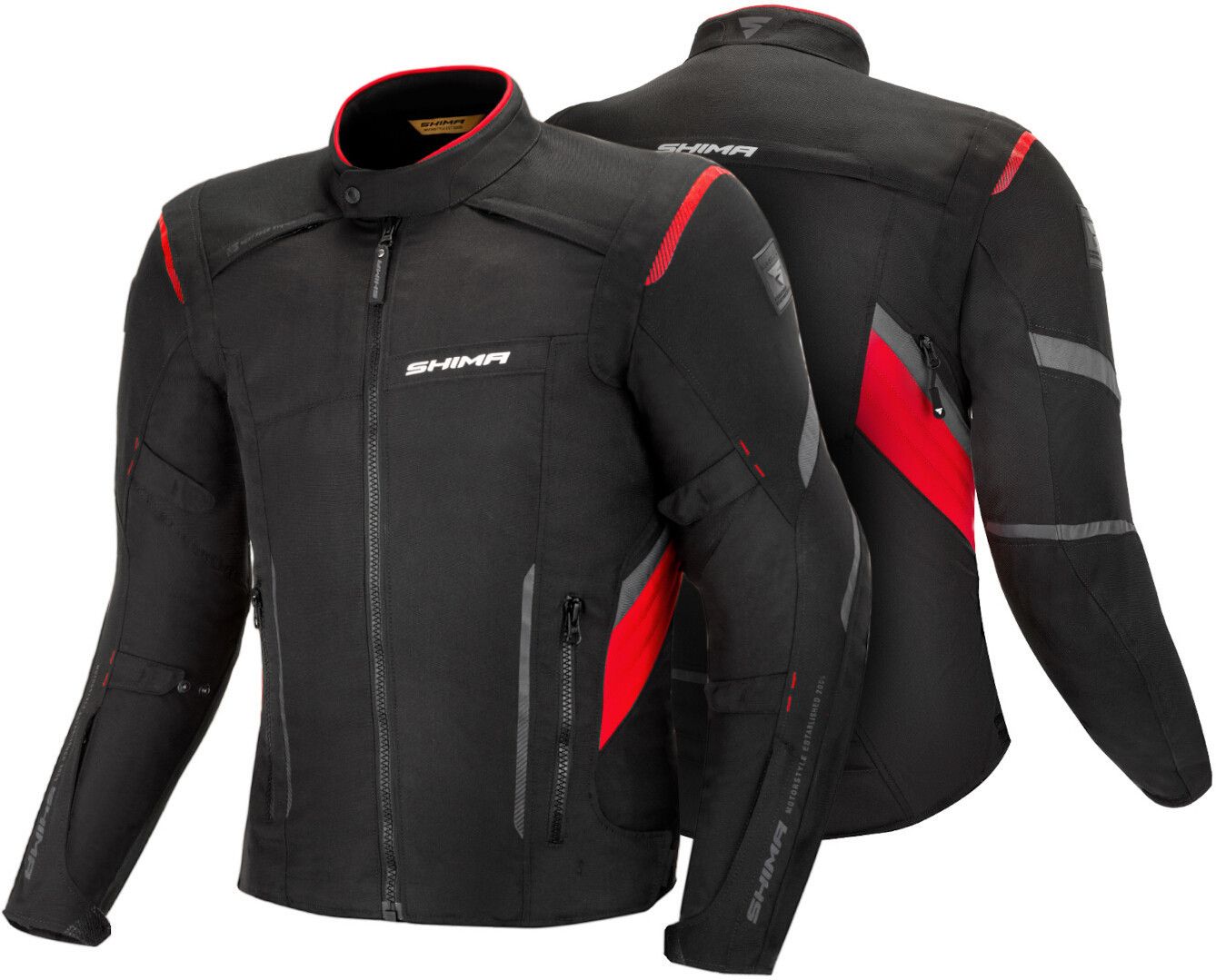 SHIMA Rush veste textile de moto imperméable noir/rouge L Figure 3