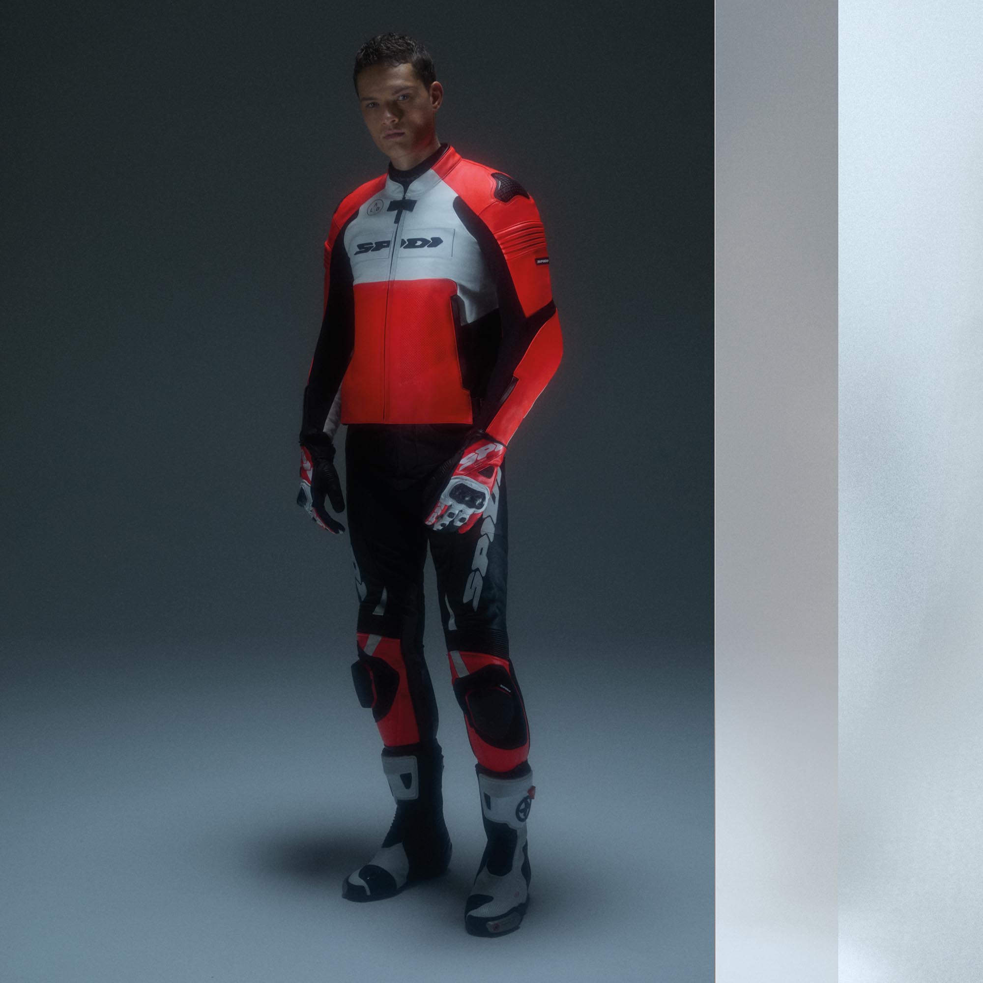 Spidi Hyper-V Pro perforated Motorcycle Leather Jacket black/white/red 52 Figure 3