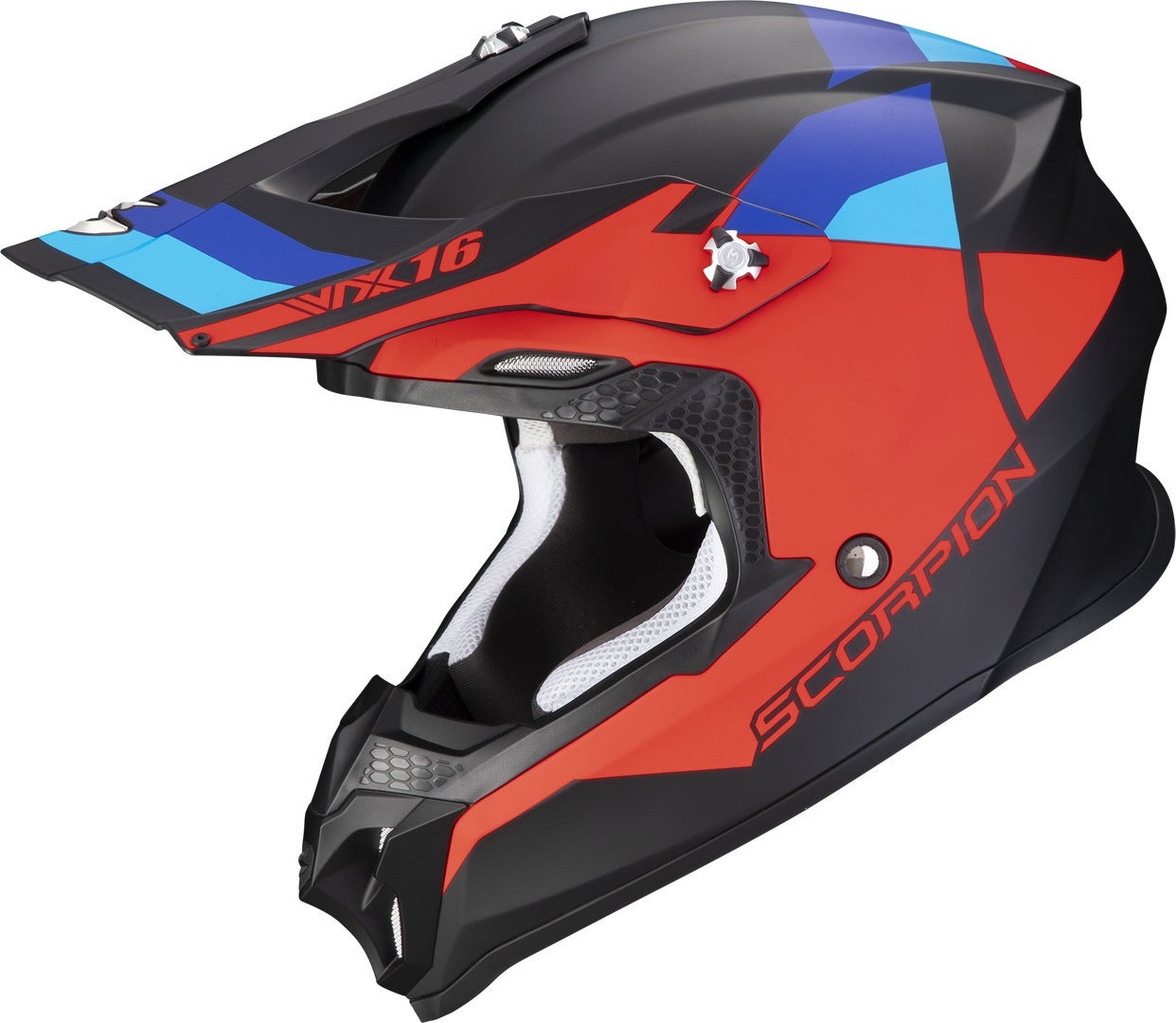 Scorpion VX-16 Evo Air Spectrum Motocross Helm schwarz matt/rot L (59/60) Abbildung 1