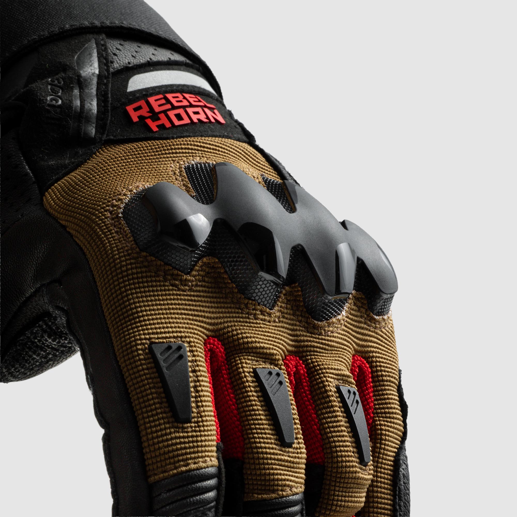 Rebelhorn Defender Motorrad Handschuhe schwarz/khaki/rot M Abbildung 6