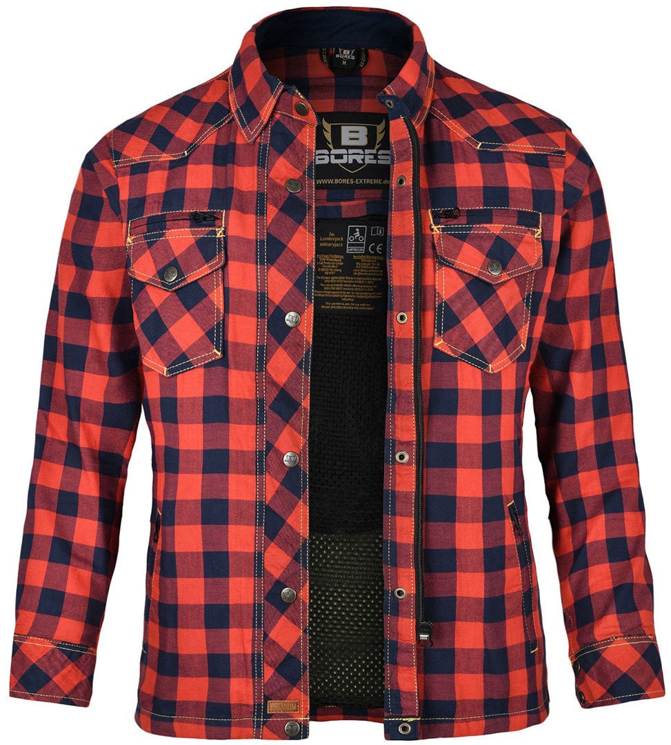 Bores Lumberjack Premium Camicia moto da donna rosso/blu M Figura 1