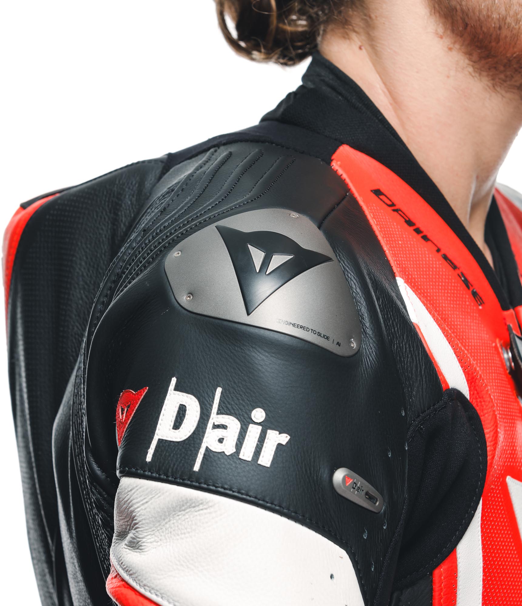 Dainese Misano 3 D-Air Airbag 2.0 geperforeerd eendelige motorfietsleren pak Zwart/Rood 60 Figuur 5