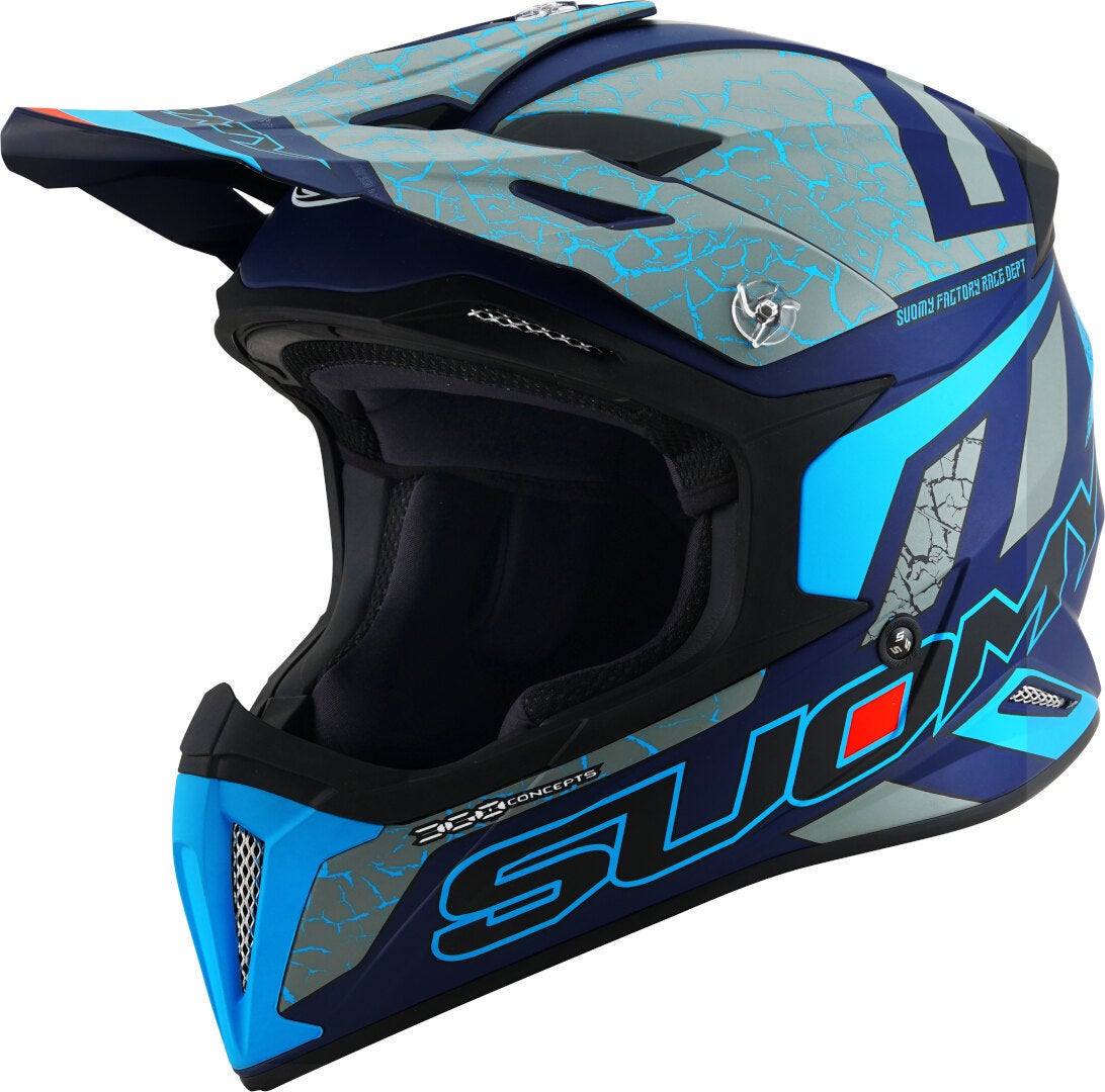Suomy X-Wing Reel E06 Capacete de Motocross Cinza/azul S (55/56) Figura 1